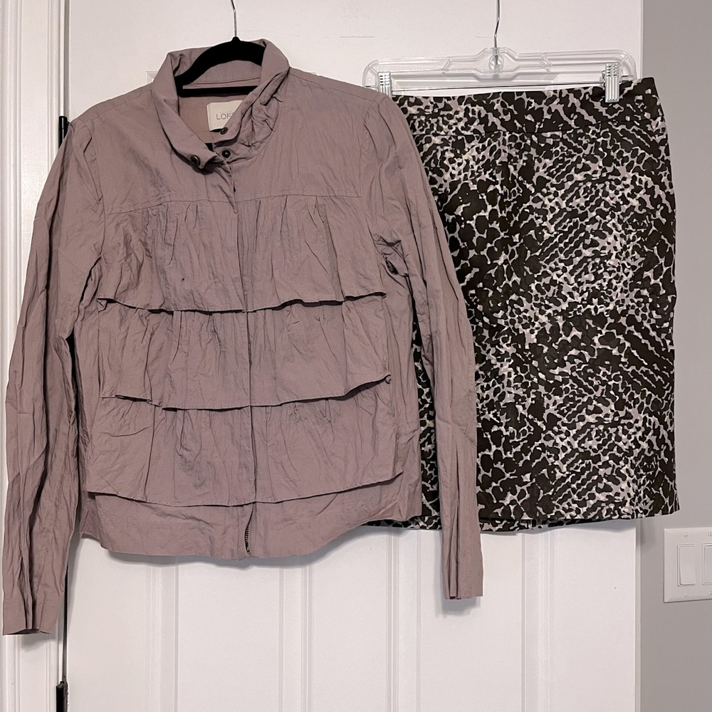 Loft zip up jacket, light purple, NWT, size 12